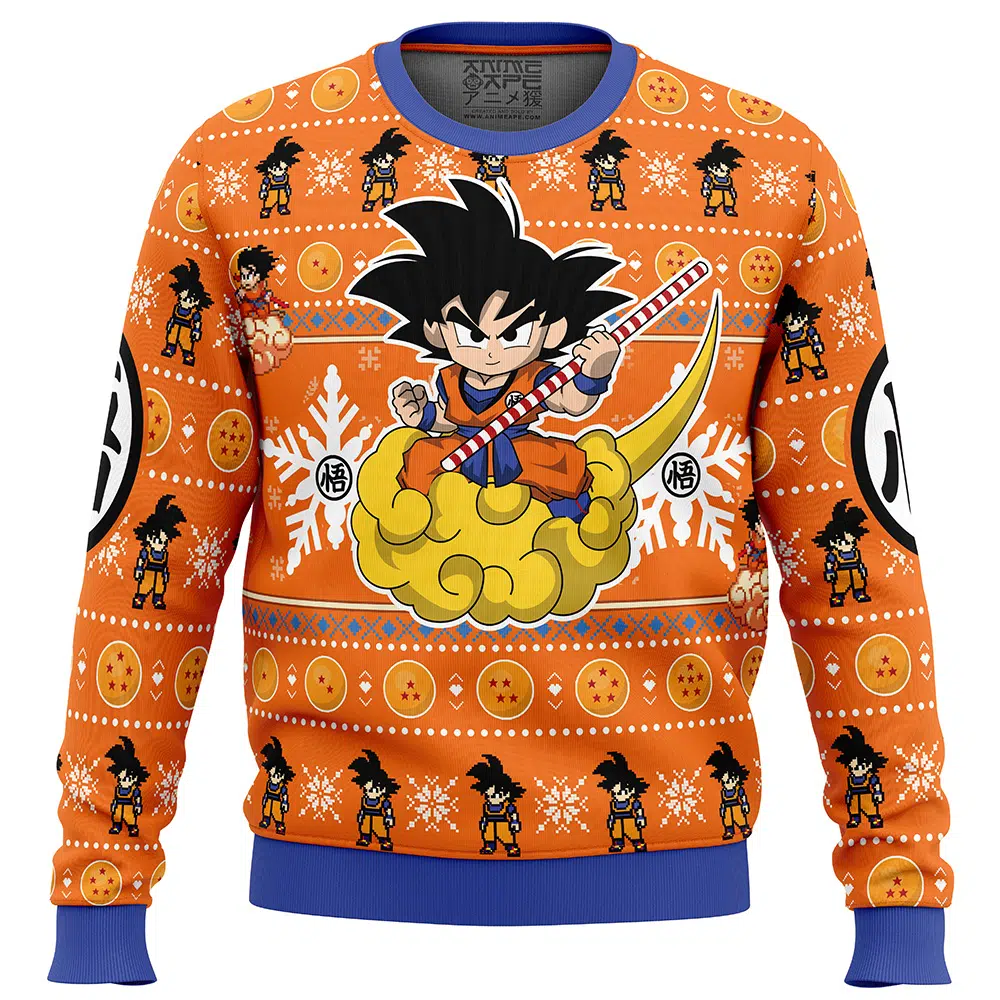 Christmas-Goku-Dragon-Ball-Z_Ugly-Christmas-Sweater-FRONT-mockup Christmas Goku Dragon Ball Z Ugly Christmas Sweater FRONT mockup - Dragon Ball Z EU Store