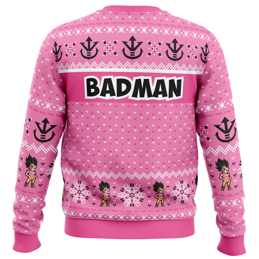 Compliment-Vegeta-Badman-DBZ_Ugly-Christmas-Sweater-BACK-mockup Compliment Vegeta Badman DBZ Ugly Christmas Sweater BACK mockup - Dragon Ball Z EU Store